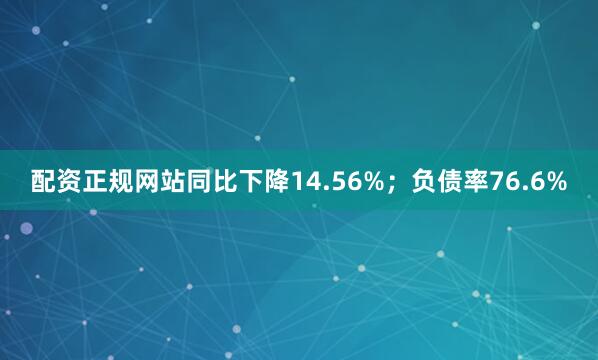配资正规网站同比下降14.56%；负债率76.6%